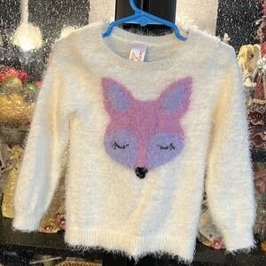 Cat & Jack 2t fuzzy fox sweater. NWOT. Never worn